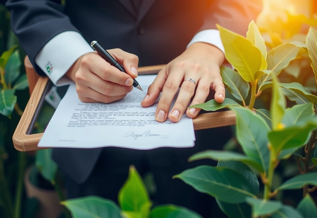 Hands signing a legal document